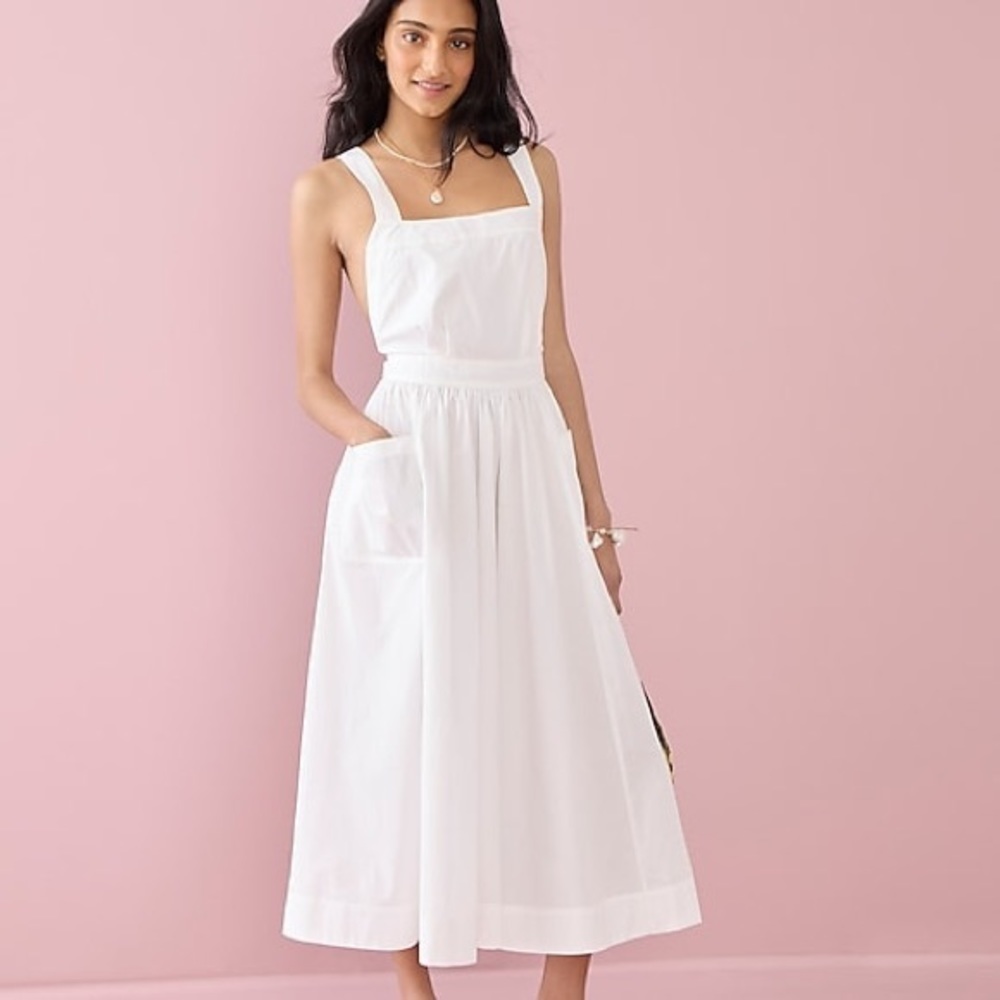 Jcrew yellow apron poplin dress